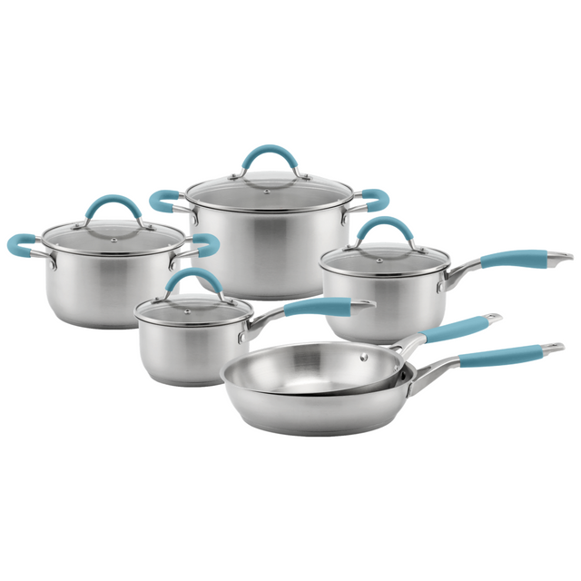Fabrikneues Ankunfts-Kochgeschirrset aus Edelstahl mit Griff, Kochtöpfe, Kochgeschirrset mit gelötetem Boden, Auflauf, Suppen- und Suppentöpfe mit Deckel