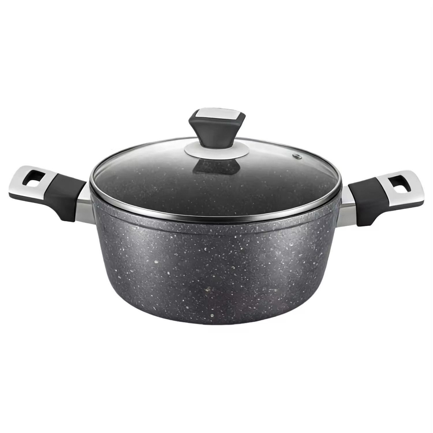 10-teiliges Kochtopf-Set aus recyceltem, schwerem Aluminium mit Antihaftbeschichtung und Grillpfanne, leicht zu reinigen, Marmor-Finish