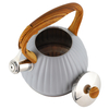 3,0 l Herdplatte aus Edelstahl, neu, lebensmittelecht, poliert, kundenspezifischer Top-Seller, pfeifender Teekessel mit Holzgriff