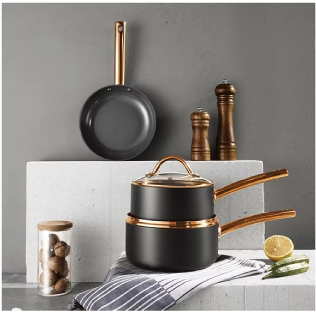 Moderne Home Kitchen-Bratpfanne aus recyceltem, schwerem Aluminium mit Antihaftbeschichtung, Eierpfanne, Kochpfanne, PFOA-frei, kompatibel mit Induktion