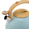 Fabrikgroßhandel 3L Pfeifender Teekessel Teekanne Kundenspezifische Farbe Edelstahl Heißwasser für ALLE Herdplatten mit Holzgriff