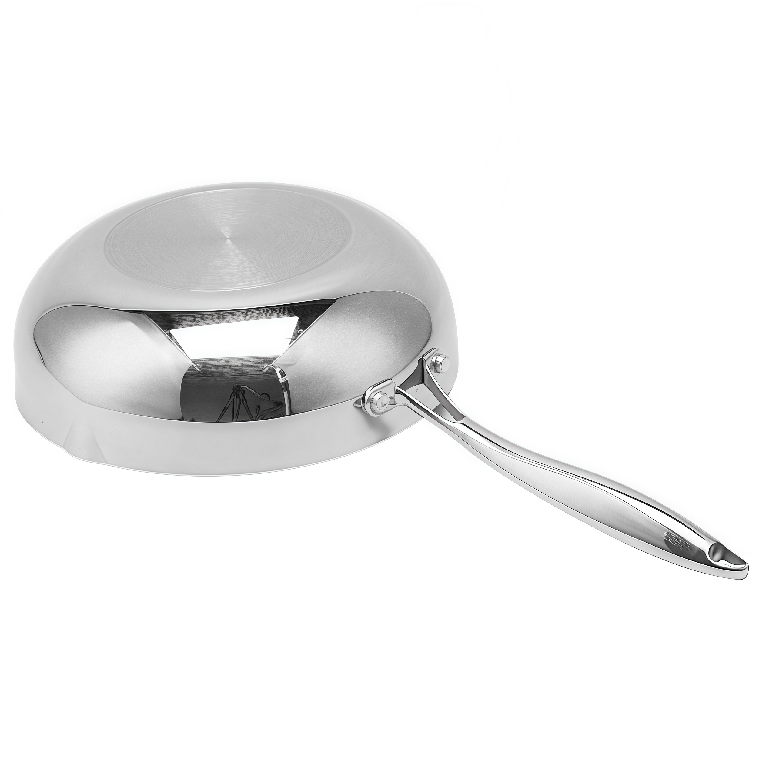 Hybrider TriPly-Edelstahl-Antihaft-Wok mit Griff, ohne Beschichtung, antihaftbeschichtetes Kochgeschirr, unterstützt ODM/OEM, ungiftig, ohne PFAS. PFAS