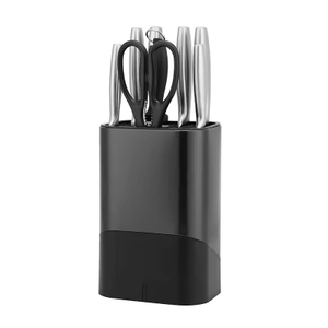 Hochwertiges traditionelles Metall-Küchenschneider-Kochmesser-Set, Hohlgriff-Küchen-Kochmesser-Set mit Edelstahlblock