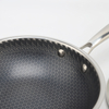 Dreilagige Hybrid-Pfanne und Wok mit doppelten Ohren, PFAS, PFOA-frei, Waben-Edelstahl-Antihaft-Wok-Pfanne, Kochgeschirr mit Glasdeckel