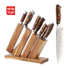 Großhandel 9 PCS Pakka Holz Griff 8-Zoll Santoku Brot Schäl Cleaver Chef Küchenmesser 5cr15 Edelstahl Schere im freien