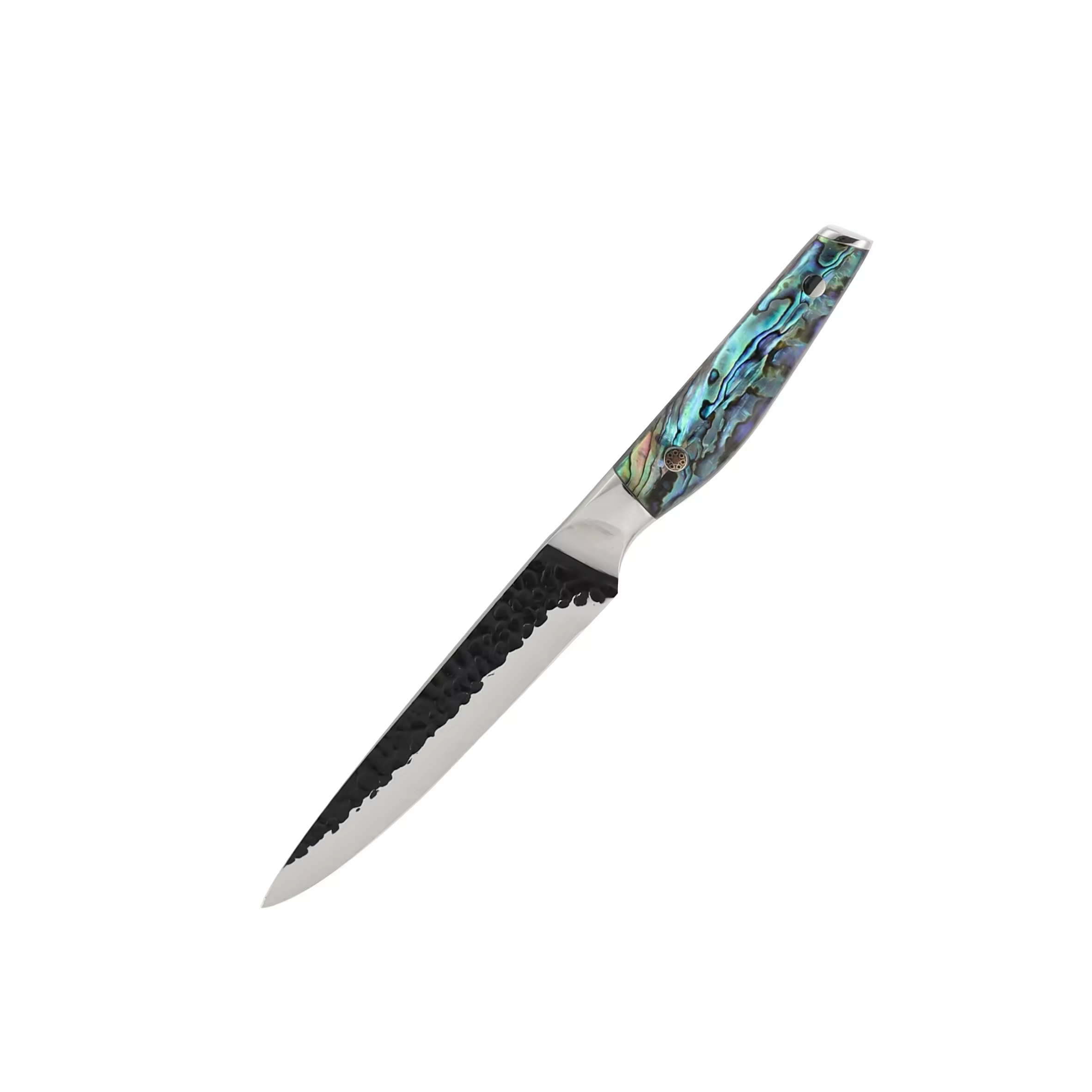 Großhandel mit individuellem Logo, 8-Zoll-Santoku-Brotschälmesser, Chef-Küchenmesser aus 5cr15-Edelstahl mit Abalone-Griff