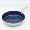Heißer Verkauf Großhandel 3 Schicht Basis Edelstahl Pfanne 20/24/26/28 cm 8 Zoll/10 Zoll/12 Zoll Keramik Antihaft-Kochgeschirr Bratpfanne