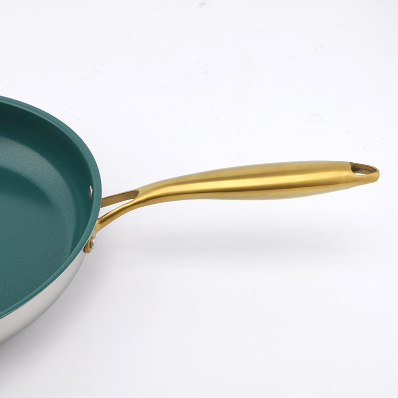 Heißer Verkauf Großhandel 3 Schicht Basis Edelstahl Pfanne 20/24/26/28 cm 8 Zoll/10 Zoll/12 Zoll Keramik Antihaft-Kochgeschirr Bratpfanne