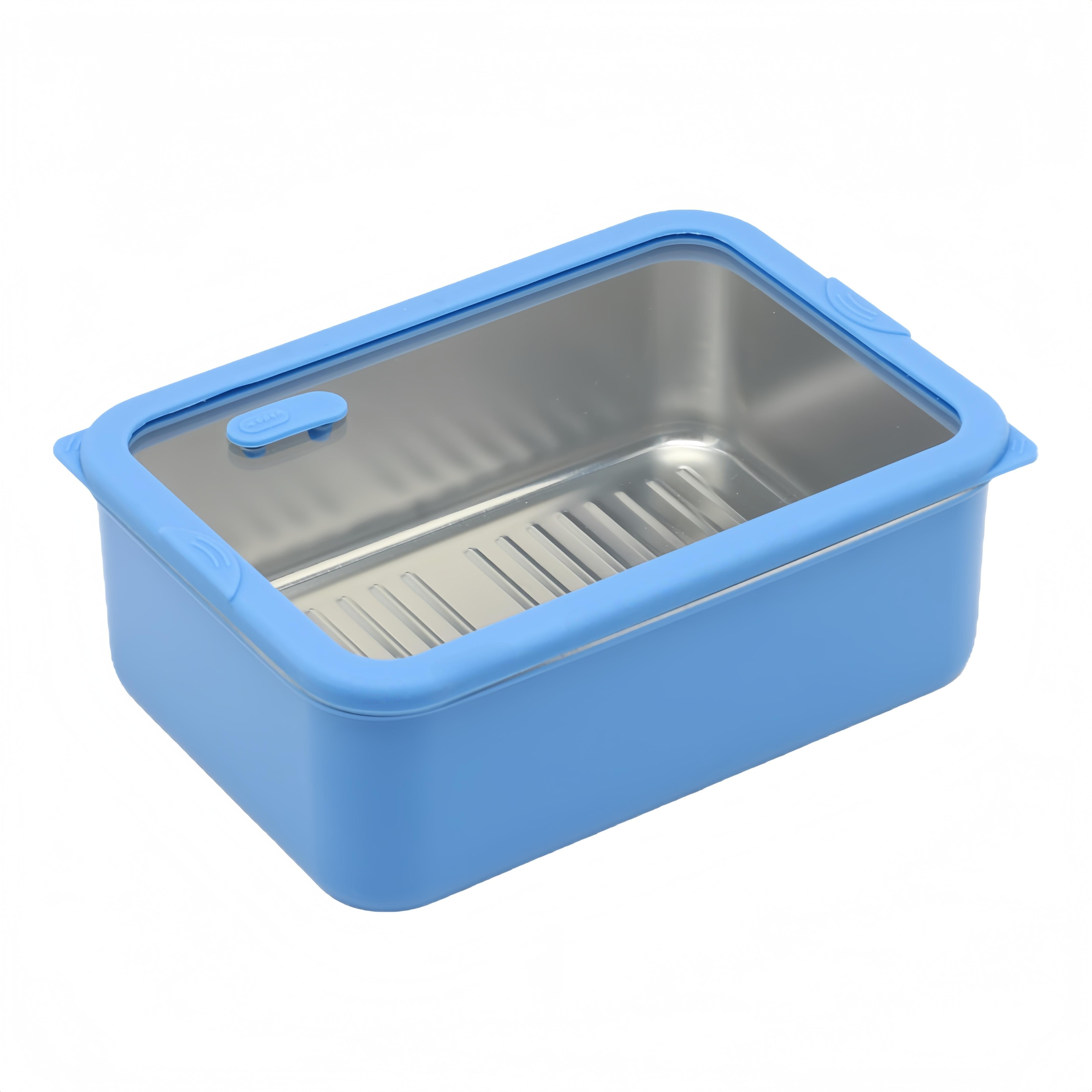 Neues Design 304 Edelstahl Frischhalte-Lunchbox Glasabdeckung Auslaufsichere Heizung Lebensmittelqualität Mikrowellenversiegelte Box