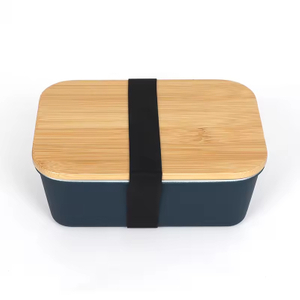 Lebensmittelbehälter, Bento-Lunchbox, Lunchbox aus Edelstahl 304 mit Bambusdeckel