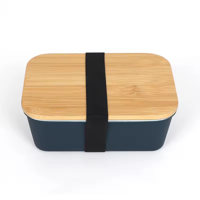 Lebensmittelbehälter, Bento-Lunchbox, Lunchbox aus Edelstahl 304 mit Bambusdeckel