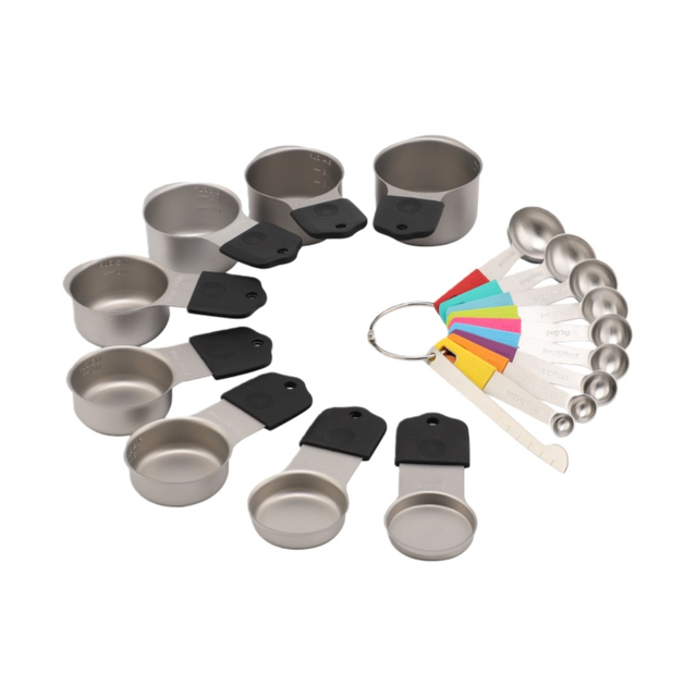 Magnetisches Edelstahl-Messbecher-Set, Messwerkzeuge mit Silikongriff – präzises und langlebiges Küchenwerkzeug
