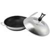 Hybrider TriPly-Edelstahl-Antihaft-Wok mit Griff, ohne Beschichtung, antihaftbeschichtetes Kochgeschirr, unterstützt ODM/OEM, ungiftig, ohne PFAS. PFAS