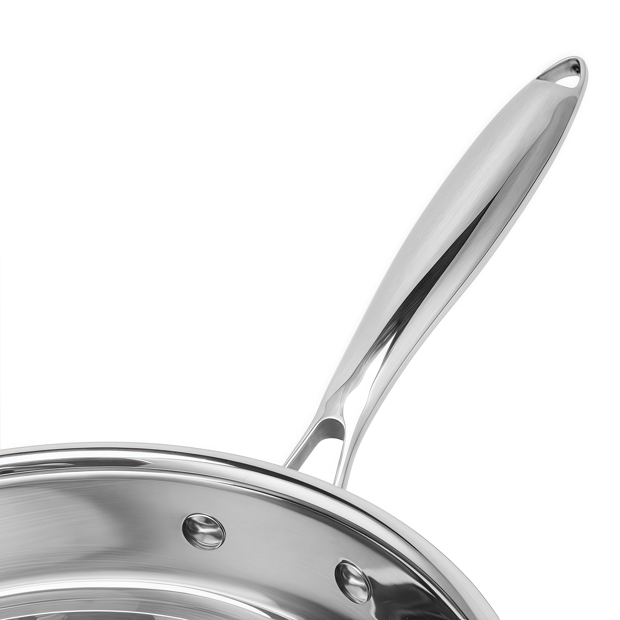 Hybrider TriPly-Edelstahl-Antihaft-Wok mit Griff, ohne Beschichtung, antihaftbeschichtetes Kochgeschirr, unterstützt ODM/OEM, ungiftig, ohne PFAS. PFAS