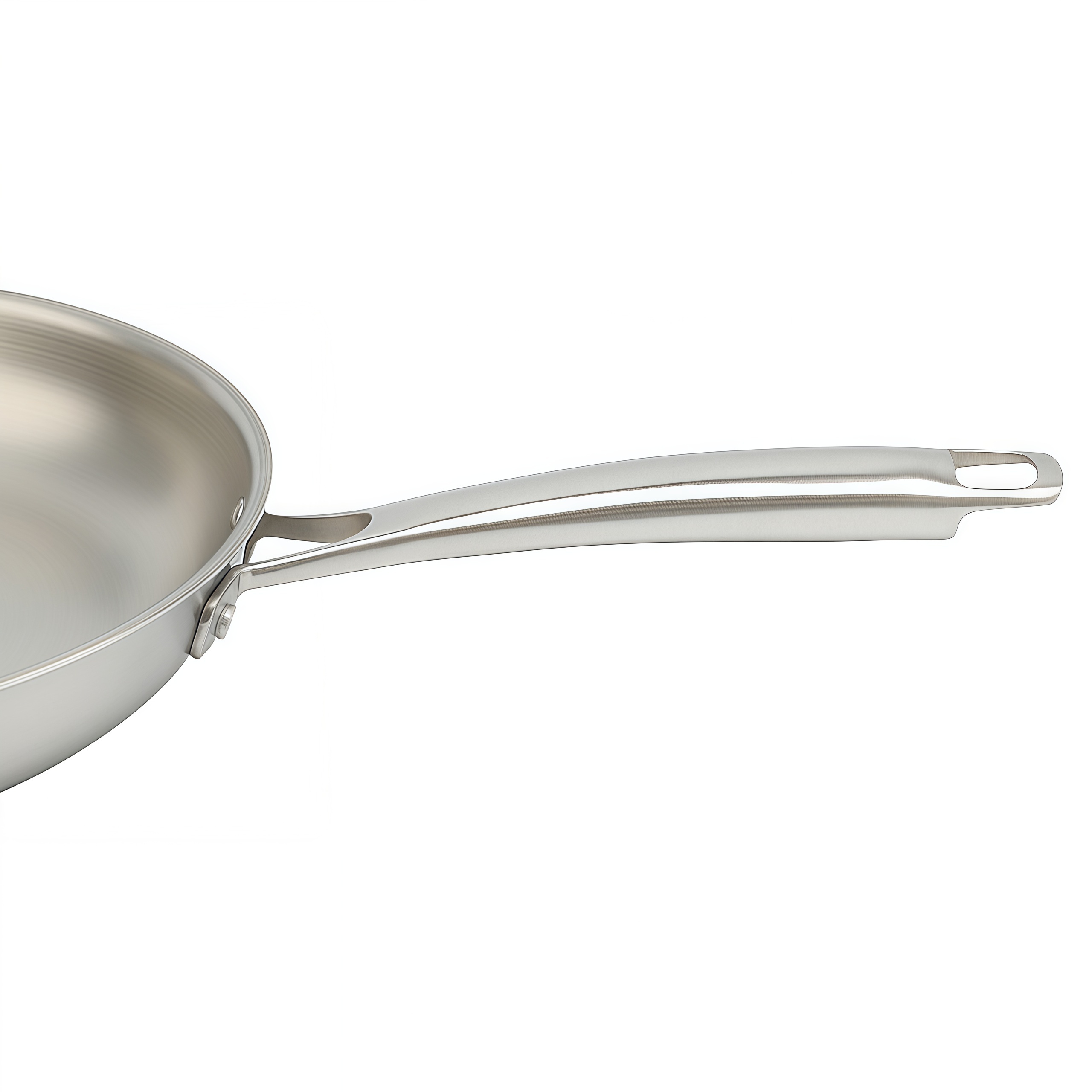 Heißer Verkauf Großhandel 3-lagige dreilagige Edelstahlpfanne 20/24/26/28 cm 8 Zoll/10 Zoll/12 Zoll unbeschichtete Kochgeschirr-Bratpfanne