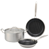 Kitchenware Triply Edelstahl-Topf, Suppentopf, Bratpfanne, Kochgeschirr-Set mit Deckel
