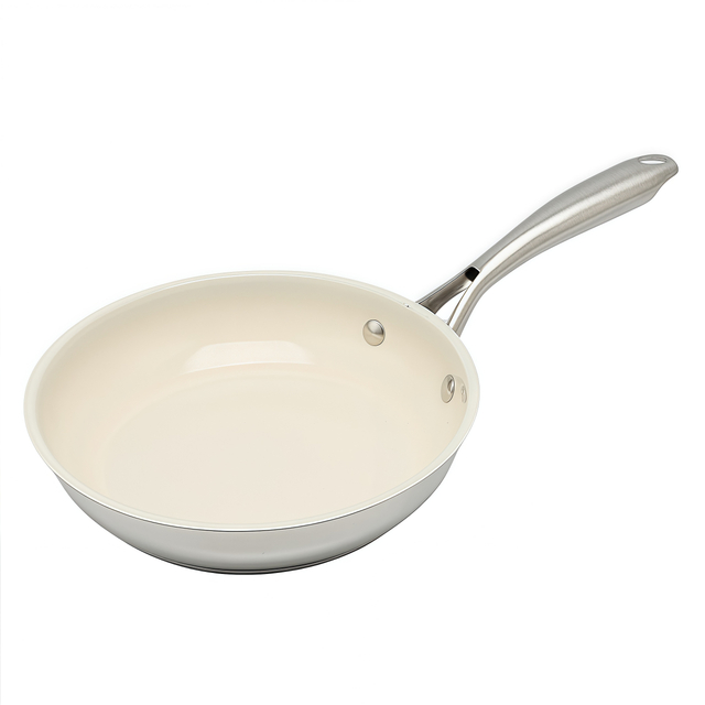 Heißer Verkauf Großhandel 3 Schicht Basis Edelstahl Pfanne 20/24/26/28 cm 8 Zoll/10 Zoll/12 Zoll Keramik Antihaft-Kochgeschirr Bratpfanne