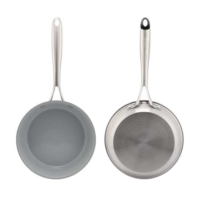 Heißer Verkauf Großhandel 3 Schicht Basis Edelstahl Pfanne 20/24/26/28 cm 8 Zoll/10 Zoll/12 Zoll Keramik Antihaft-Kochgeschirr Bratpfanne