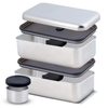 Neues Design 304 Edelstahl Bento Box Lunchbox Edelstahldeckel Auslaufsichere Heizung Lebensmittelqualität Mikrowellenversiegelte Box