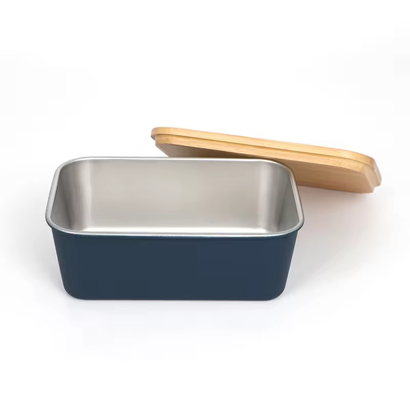 Lebensmittelbehälter, Bento-Lunchbox, Lunchbox aus Edelstahl 304 mit Bambusdeckel