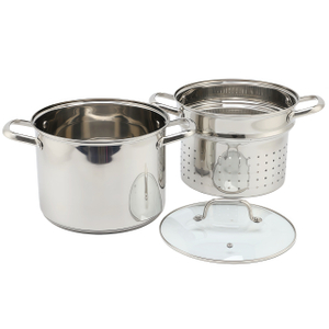 Factory Supply Kitchenware 8-Liter-Nudelkocher aus Edelstahl, 24-cm-Nudelkocher, Dampfgarer mit mehreren Töpfen
