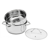 Fabrik-Direktverkauf Mehrzweck-2-Schicht-Dampftopf aus Edelstahl mit Dampfkorb und Deckel aus gehärtetem Glas