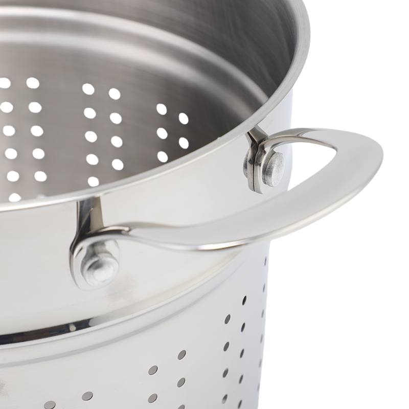 Factory Supply Kitchenware 8-Liter-Nudelkocher aus Edelstahl, 24-cm-Nudelkocher, Dampfgarer mit mehreren Töpfen