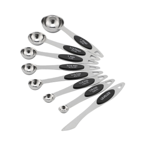Magnetisches Messlöffel-Set aus Edelstahl mit Nivellierer zum Backen und Löffel