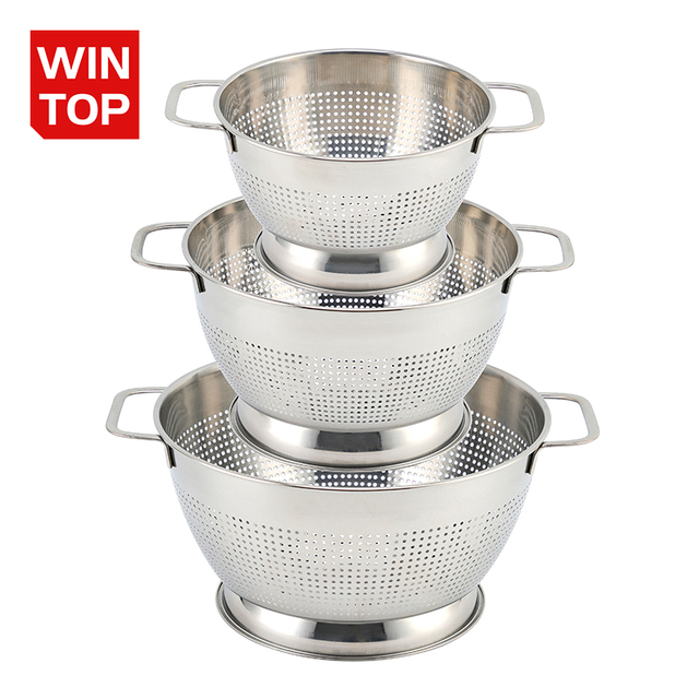 Obst Gemüse Küche Sieb Siebe Set Edelstahl Abfluss Waschen Lagerung Abflusskorb