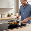 Fabrik-exklusives Design, gewürzter Karbonstahl, 14 Zoll/35 cm, Wok-Pfanne, natürlich antihaftbeschichtet, Pfannen, Bratpfannen, Induktionskompatibel