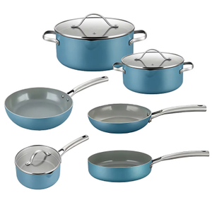 9-teiliges, anpassbares Keramik-Pfannen- und Töpfe-Set mit Antihaftbeschichtung, Induktions-Keramik-Kochgeschirr-Set aus Aluminiumguss, Töpfe- und Pfannen-Set