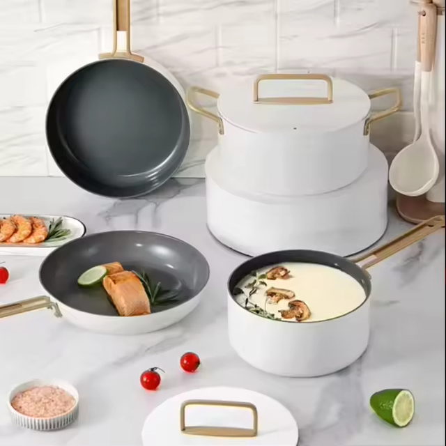 Anpassbare Keramik-Antihaft-Aluminium-Bratpfanne, Eierpfanne, Omelettpfanne, Kochpfanne, PFOA-frei, kompatibel mit Induktion