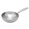Hybrider TriPly-Edelstahl-Antihaft-Wok mit Griff, ohne Beschichtung, antihaftbeschichtetes Kochgeschirr, unterstützt ODM/OEM, ungiftig, ohne PFAS. PFAS