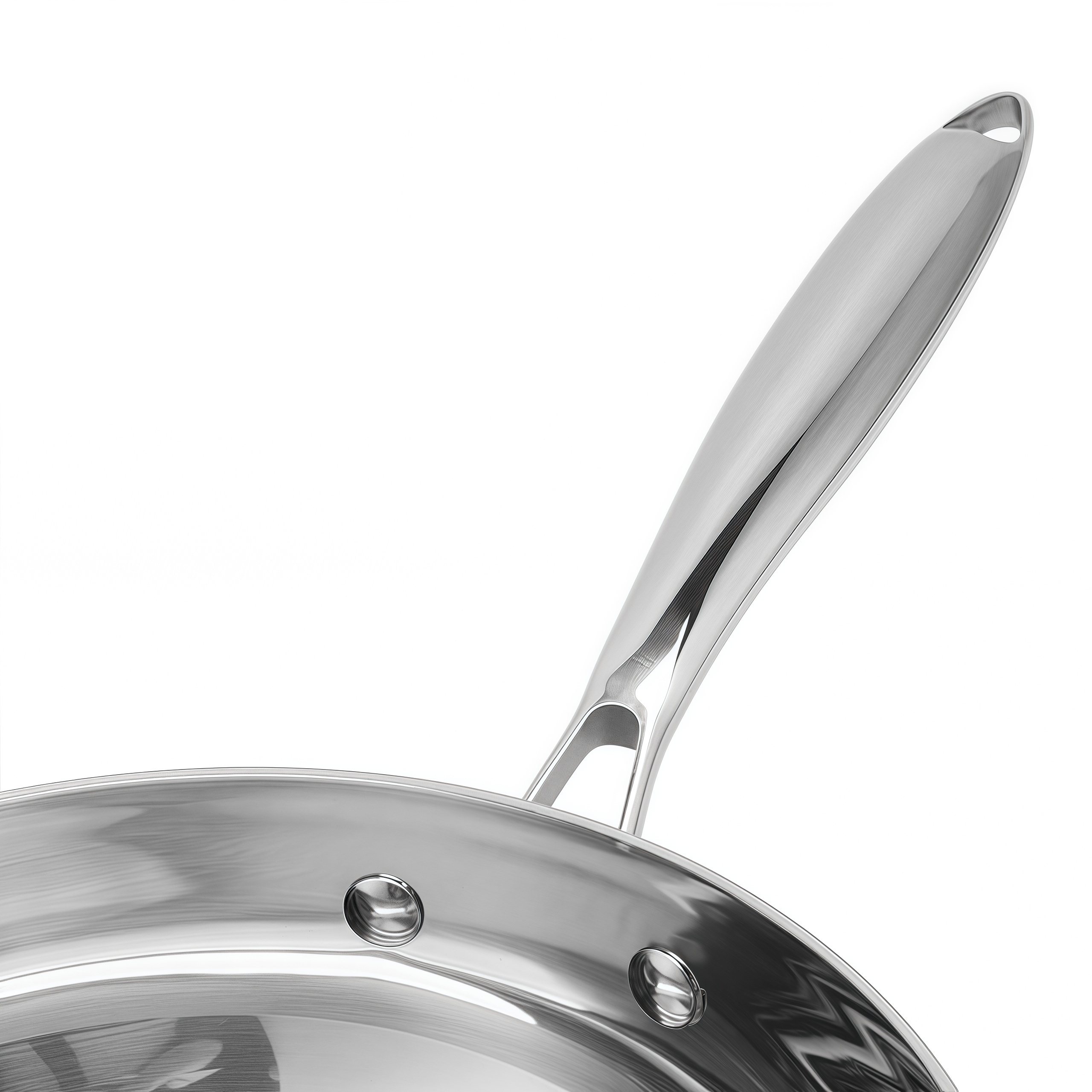 Hybrider TriPly-Edelstahl-Antihaft-Wok mit Griff, ohne Beschichtung, antihaftbeschichtetes Kochgeschirr, unterstützt ODM/OEM, ungiftig, ohne PFAS. PFAS