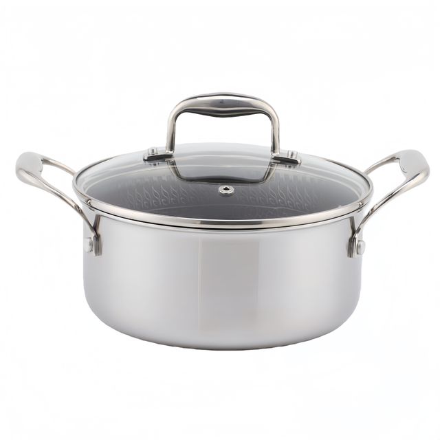 Neues antihaftbeschichtetes, dreilagiges Waben-Kochgeschirr-Set aus Edelstahl, Töpfe und Pfannen aus Edelstahl, Bratpfanne, Wok, Pizza-Pfanne, Kochtopf, Topf-Set