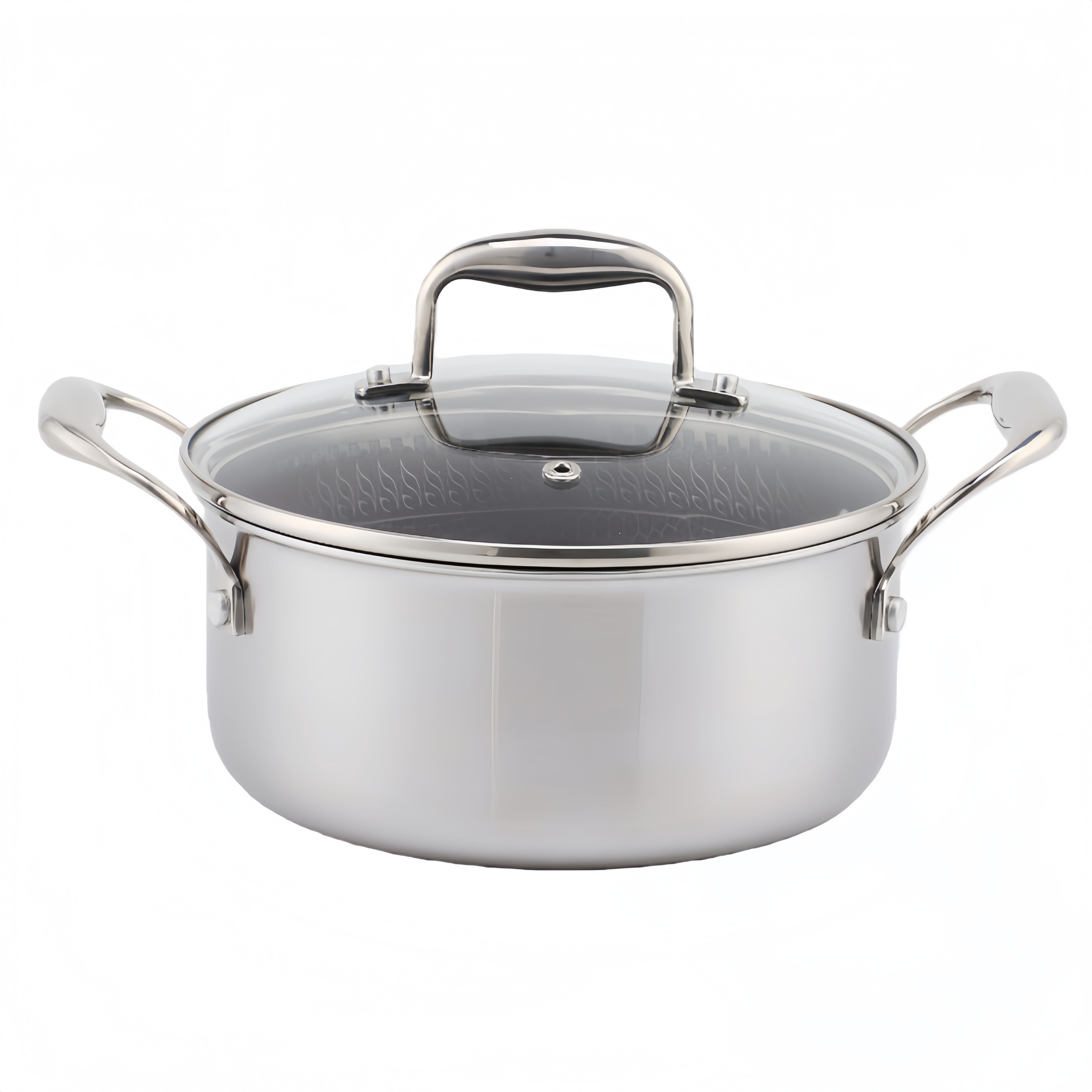 Neues antihaftbeschichtetes, dreilagiges Waben-Kochgeschirr-Set aus Edelstahl, Töpfe und Pfannen aus Edelstahl, Bratpfanne, Wok, Pizza-Pfanne, Kochtopf, Topf-Set