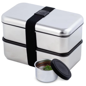 Neues Design 304 Edelstahl Bento Box Lunchbox Edelstahldeckel Auslaufsichere Heizung Lebensmittelqualität Mikrowellenversiegelte Box