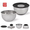 Großhandel Multi Edelstahl Sieb Becken Reibe Sieb 3 in 1 Rührschüsseln mit Korb Gemüseschneider Sieb Set