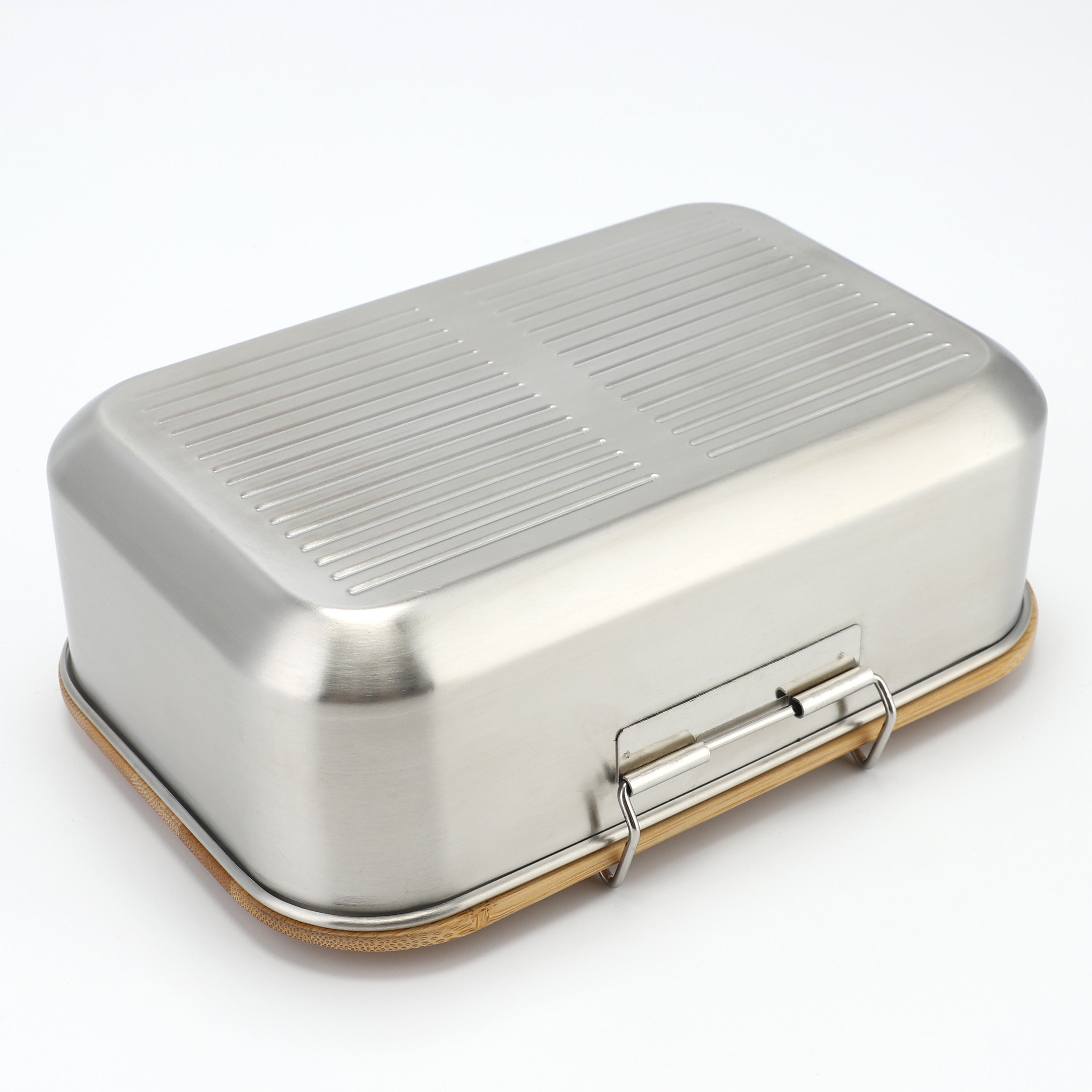 Neuer Bambusdeckel, Edelstahl-Lebensmittelbehälter, Lebensmittelverpackungsbehälter, auslaufsichere Metall-Bento-Lunchbox, Edelstahl-Lebensmittelträger
