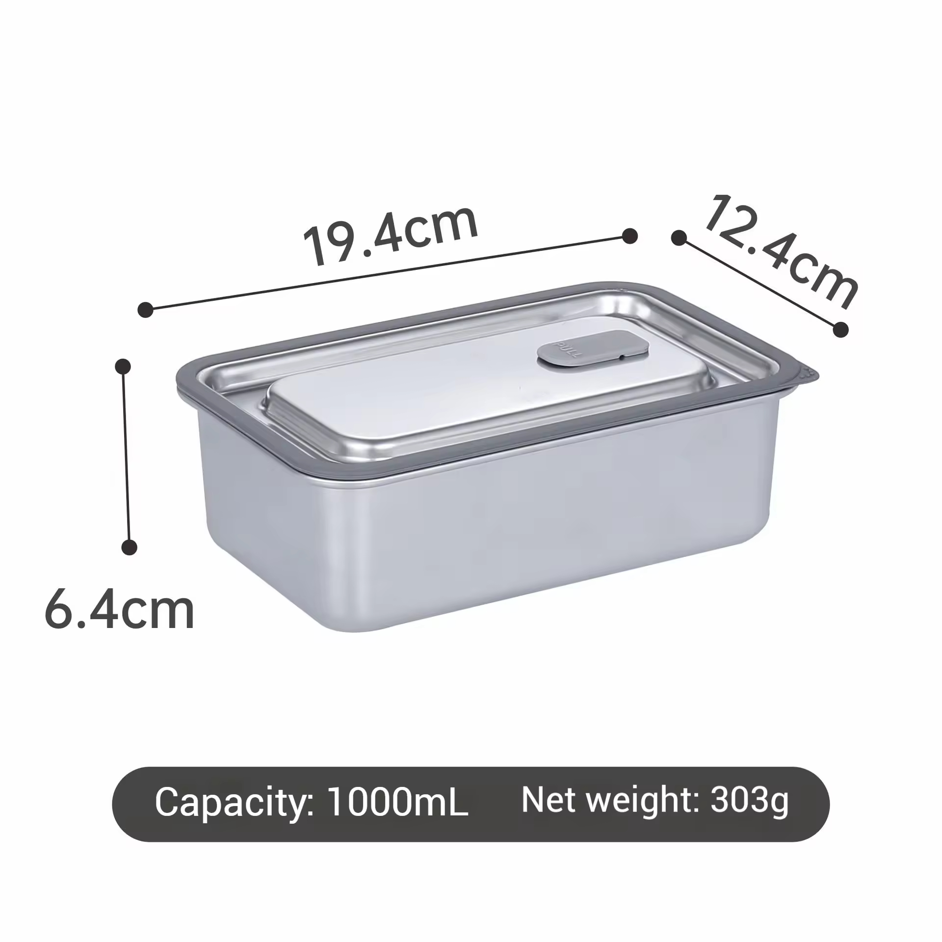Design 304 Edelstahl Frischhalte-Lunchbox, Edelstahldeckel, auslaufsichere Heizung, mikrowellenversiegelte Box in Lebensmittelqualität