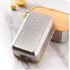 Neues Design 304 Edelstahl Frischhalte-Lunchbox Bambusdeckel Auslaufsichere Heizung Lebensmittelqualität Mikrowellenversiegelte Box