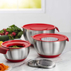 Fabrik-Edelstahl-Rührschüssel mit Ausgießer, Salatschüssel-Set, Salatschleuder-Set, Rührschüssel mit Griff