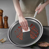 4 Stücke Triply Edelstahl Keine Beschichtung Antihaft-Pizzapfanne Verdickter Gas-Induktionsherd Universeller Topf mit flachem Boden Gebratene Pfanne