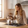 Fabrik-Großhandel 2,5 l pfeifender Teekessel Topf Cool-Touch-Griff Edelstahl-Heißwasser-Teekanne für ALLE Herdplatten