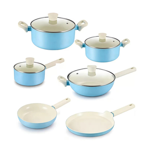 10-teiliges, anpassbares Keramik-Antihaft-Pfannen- und Töpfe-Set, Induktions-Kochgeschirr-Set aus Aluminiumguss, Keramik-Kochgeschirr-Set, Töpfe und Pfannen-Set