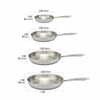 Heißer Verkauf Großhandel 3-lagige dreilagige Edelstahlpfanne 20/24/26/28 cm 8 Zoll/10 Zoll/12 Zoll unbeschichtete Kochgeschirr-Bratpfanne