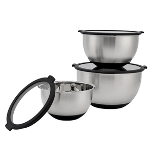Maßgeschneidertes Rührschüssel-Set 3QT 5QT Edelstahl-Rührschüssel mit Glasdeckel