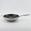 Dreilagige Hybrid-Pfanne und Wok mit doppelten Ohren, PFAS, PFOA-frei, Waben-Edelstahl-Antihaft-Wok-Pfanne, Kochgeschirr mit Glasdeckel