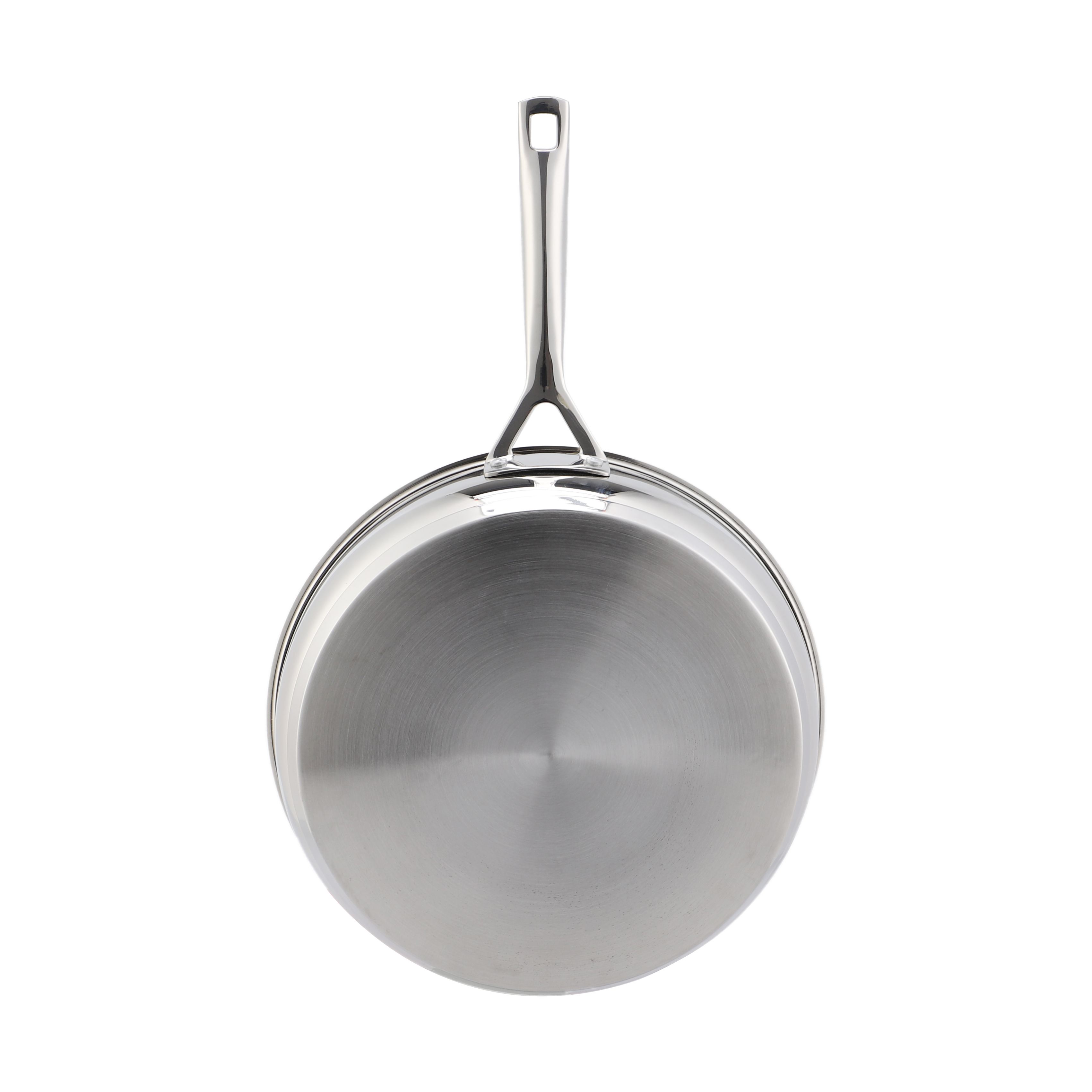 Heißer Verkauf Großhandel dreilagige Basis Edelstahlpfanne 20/24/26/28 cm 8 Zoll/10 Zoll/12 Zoll nicht beschichtete Kochgeschirr-Bratpfanne
