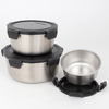 Lebensmittelbehälter aus Edelstahl, Lebensmittelverpackungsbehälter, auslaufsichere Bento-Lunchbox aus Metall, Lebensmittelträger aus Edelstahl